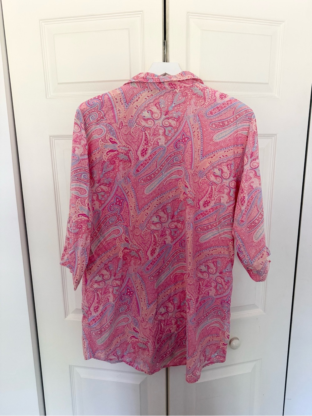 Lauren Ralph Lauren Pink Paisley Sleep Shirt Night Shirt Long Sleeve Size Medium - Picture 12 of 12